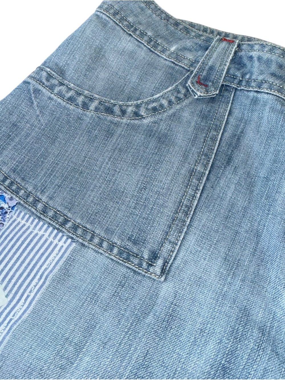 Reworked Upcycled Women’s Denim Bermuda Shorts Vintage Zena Premium Size 8 - Picture 4 of 8